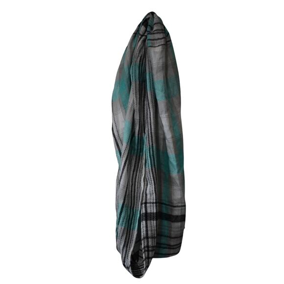 Gray and Teal Blue Infinity Scarf - Picture 1 of 2
